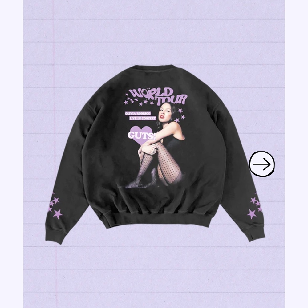GUTS world tour crewneck pullover in black
